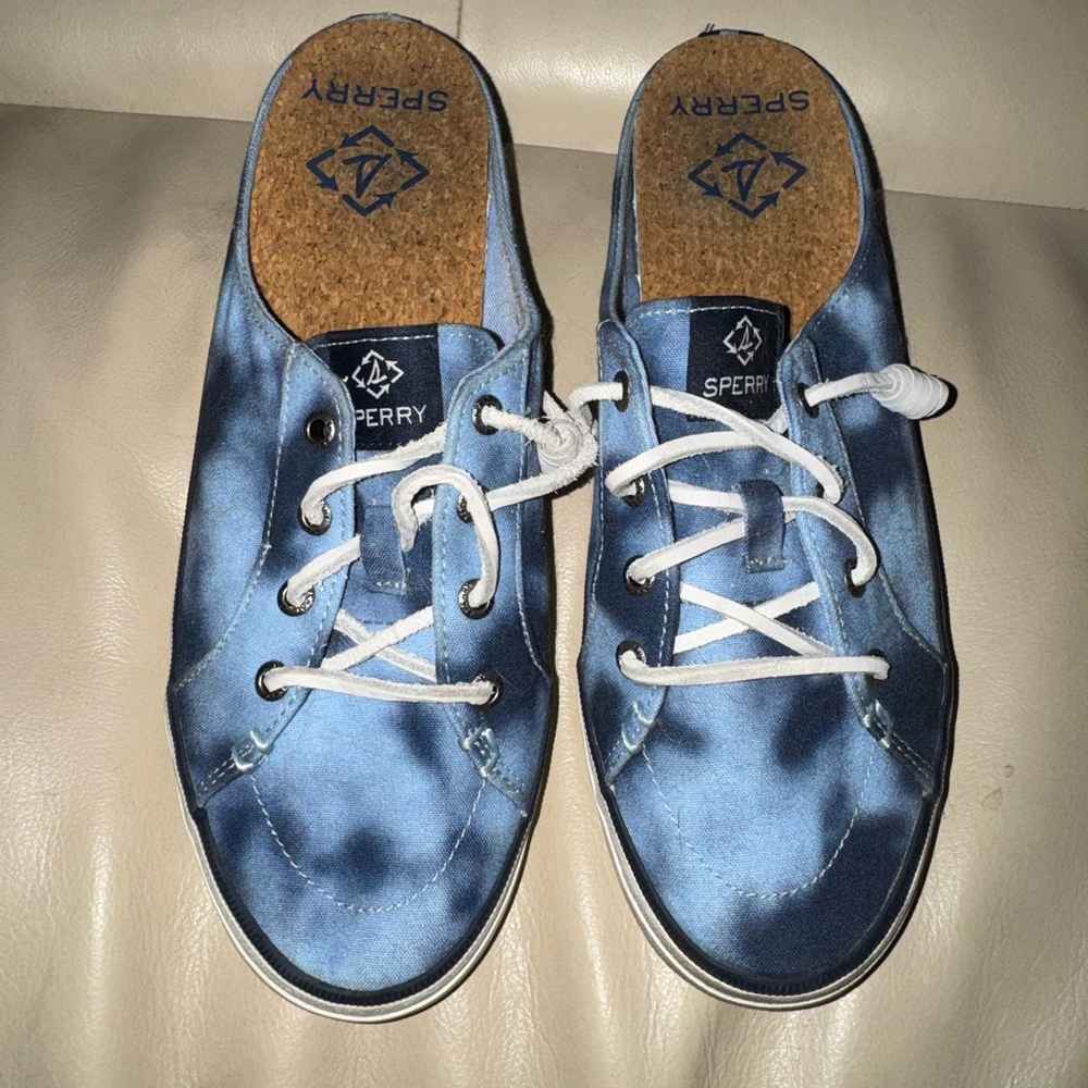 Sperry Denim Blue Canvas Slip-Ons